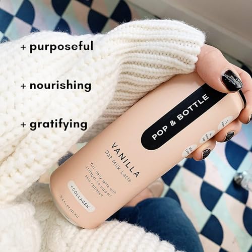 Pop & Bottle Oat Milk Lattes, Vanilla, 8 Fl Oz, 12 Pack