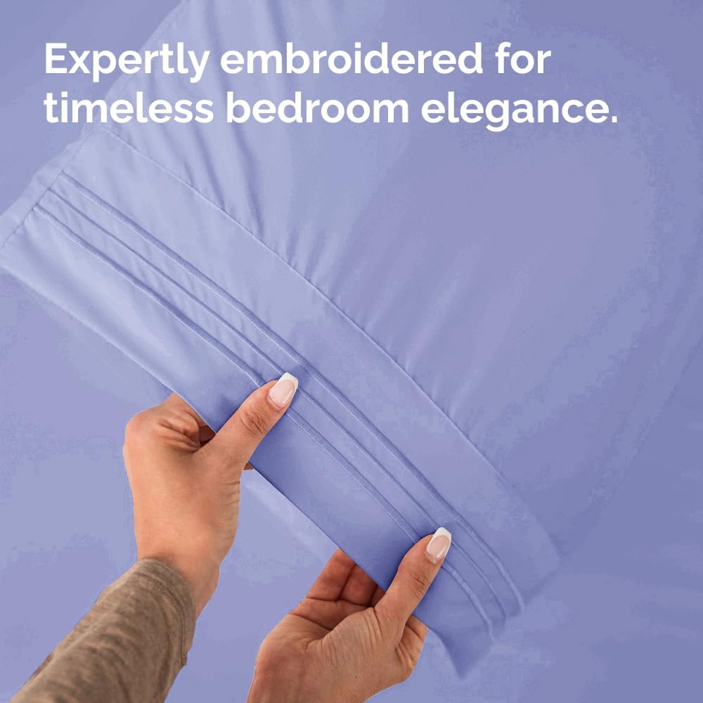 Queen Pillow Cases by Ultra Soft - Hotel Quality, Wrinkle-Free & Stain Resistant - 2 Piece Set in Lavender