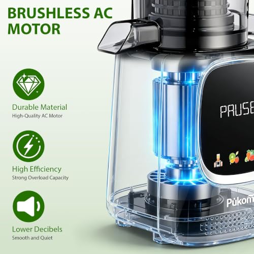 Pukomc Cold Press Juicer with Smart Touch Display & Brushless Motor