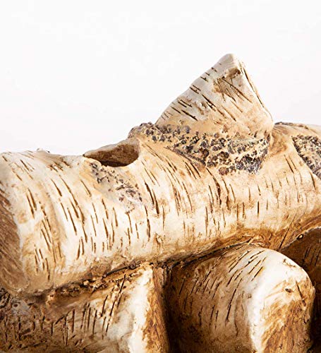 Plow & Hearth Faux Birch Wood Resin Candle Holder for Fireplace, 8 Tea Lights, 18" L - Romantic Decor