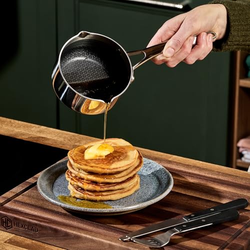 HexClad 0.5 Quart Hybrid Nonstick Milk Pot Saucier, Induction Safe