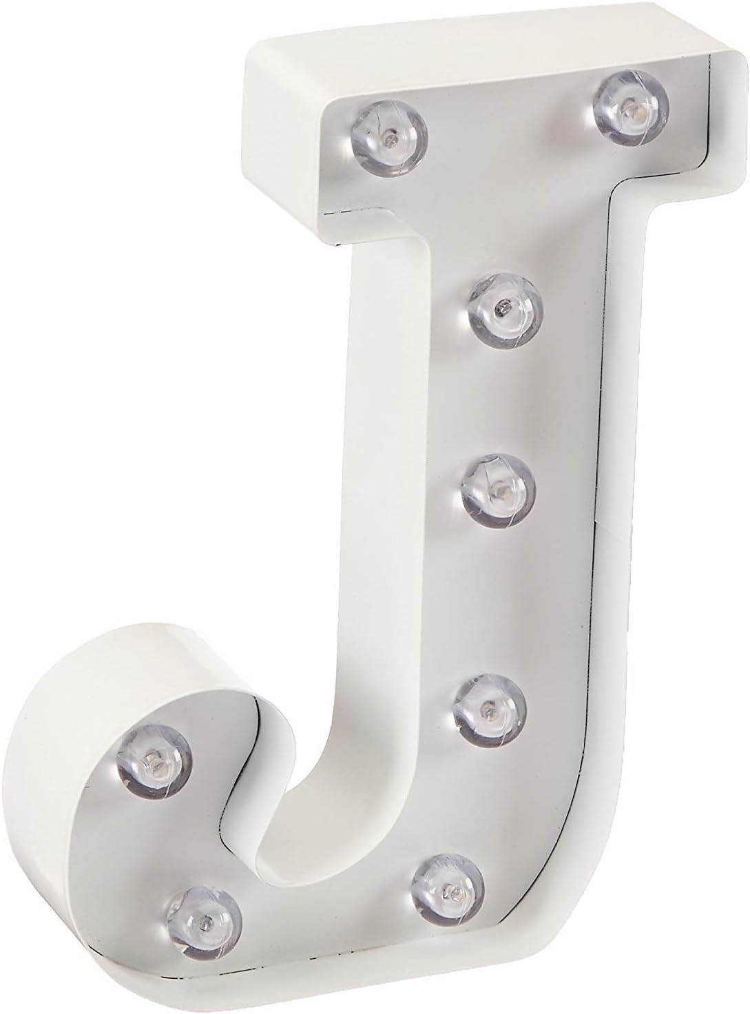 Silver Metal Marquee Letter J - 9.87” Tall Galvanized Decor for Events & Home