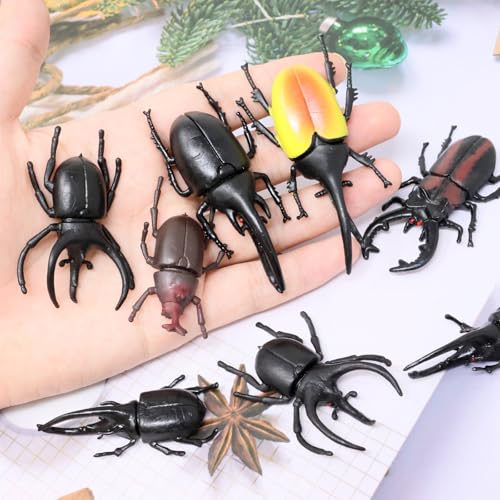 yueton 15PCS Lifelike Simulation Plastic PVC Beetle Halloween Beetle Figurine Beetle Figures Artificial Beetle Bug Decorations Realistic Fake Animal Models Ornaments for Home Party Decorations