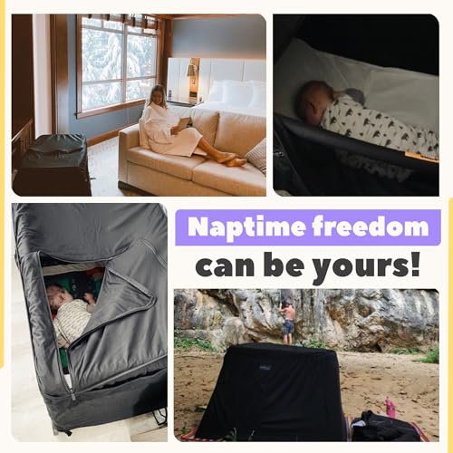 Baby Travel Crib Blackout Cover - Fits Pack n Play & Playards, Breathable Mesh, Safety Approved