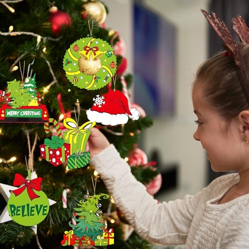 36pcs Christmas Tree Decorations - Wood Christmas Tree Hanging Ornament Holiday Xmas Ornaments Christmas Decorations Decor Home Indoors (36pcs)