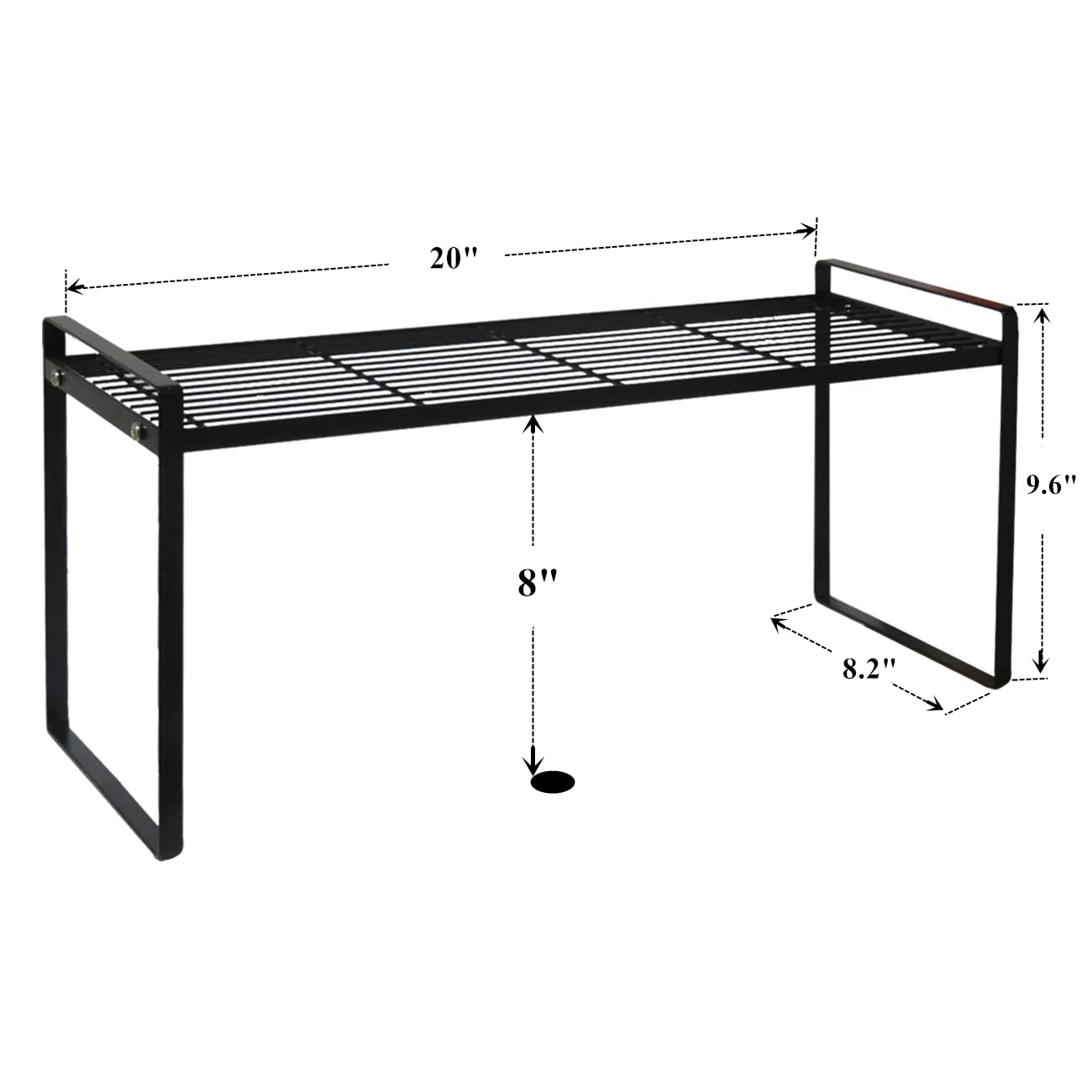 DearyHome Cabinet Shelf, 20" Kitchen Counter Shelf, Metal Wire Stackable Cupboard Spice Rack, Space Saving Countertop Orgainzer and Storage Rack Shelves for Kitchen Pantry Bathroom