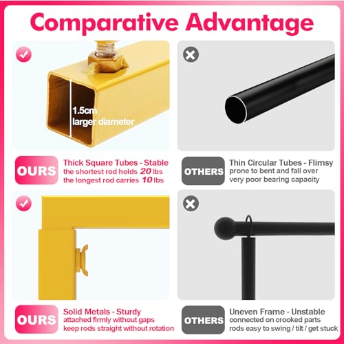 Xiomot 2-Pack Gold Over Table Rod Stand with Clamp Adjustable Banner Arch
