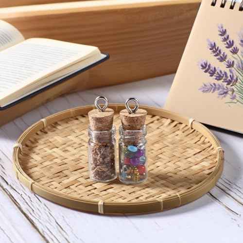 16PCS Small Glass Bottles With Cork Lids, 1ml Mini Wishing Bottles, Clear Decorative Bottle, Tiny Jars for Christmas, Halloween, Wedding Party Decorations, DIY Arts and Crafts (10x30mm/0.4x1.18Inch)
