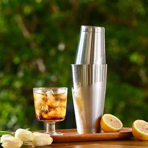 Etens Commercial Cocktail Shaker Set - Large & Small Weighted Stainless Steel Tins - 6pc Barware for Restaurants & Bars