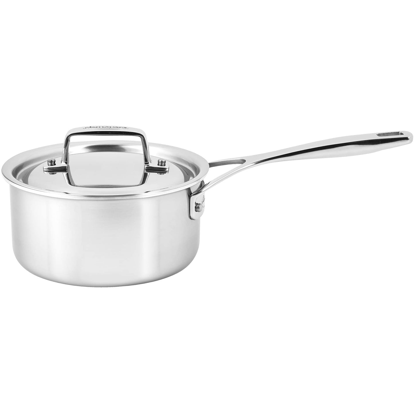 Demeyere Essential 5-ply, 18/10 Stainless Steel, Stay Cool Handle, Oven Safe, Compatible with all Cooktops, Perfect Pour Edge, 1.5-qt Saucepan with Perfect Fit Lid