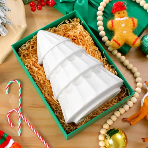 Ceramic Cookie Jar with Lid Neutral Christmas Tree 10 x 7 Inch