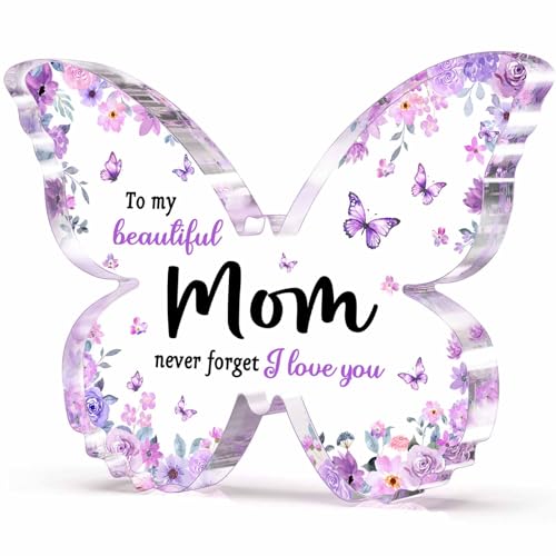 Gifts for Mom, Mom Birthday Gifts, Unique Purple Butterfly Acrylic