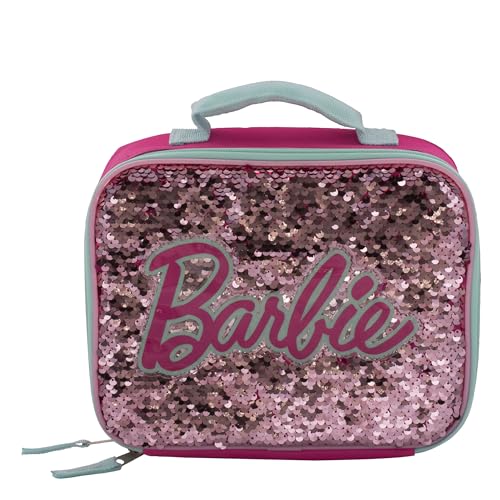 Barbie Pink 4-Piece Backpack Set with Sequin Flip Bag for Girls - School & Travel