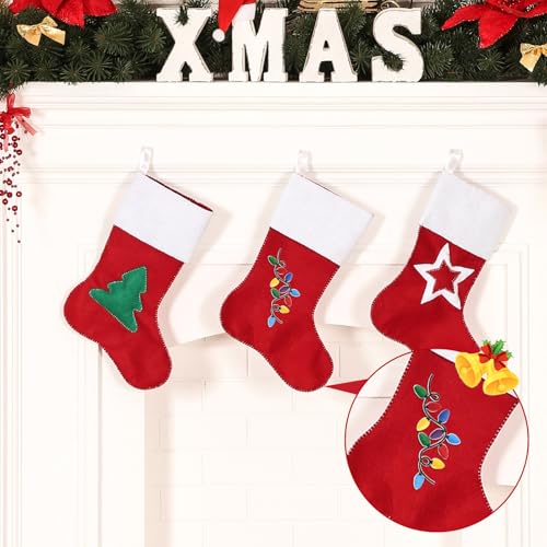 24 Pcs Christmas Iron-On Embroidery Patches Light Applique Polyester Cotton - Hoolerry