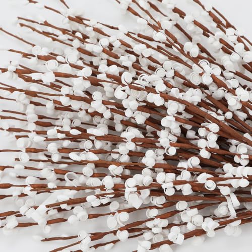 White Artificial Jasmine Flowers 12pcs, 21.6" Faux Branches for Home & Party Decor