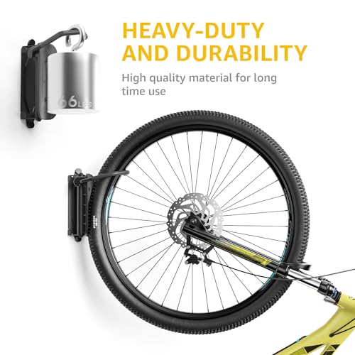monTEK Swivel Bike Wall Mount 4 Pack - Vertical Garage Bicycle Racks