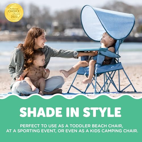 Baby Delight Go With Me Venture Portable Toddler Chair with Sun Canopy - Blue Wave