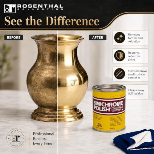 Metal Polish Cream for Chrome Aluminum Brass & Jewelry - Restores Shine in Seconds 1000g