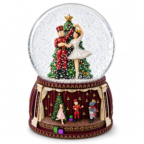 Dancing Nutcracker Ballerina Musical Snow Globe - Hand Painted Christmas Decoration