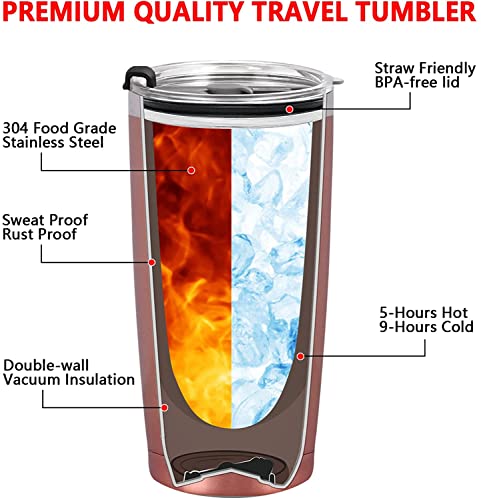 Qtencas Wedding Tumbler Set for Couple Mr. Right Mrs. Always Right Black/Rose Gold - Double Wall Insulated Gift
