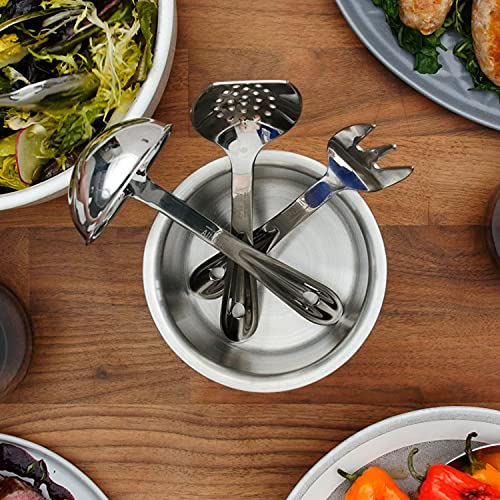 All-Clad Stainless Steel Cook & Serve 6-Piece Kitchen Utensil Set with Caddy - Durable & Dishwasher Safe