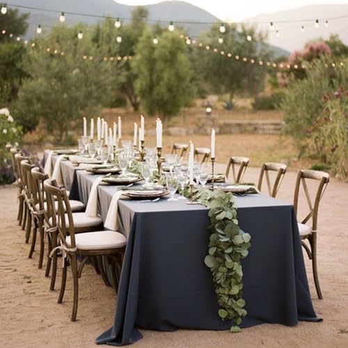 Black 8ft Rectangle Tablecloth Set - 10 Pack, 60 x 126 Inch, Variation: 60 x 126 inch / 153 x 320 cm