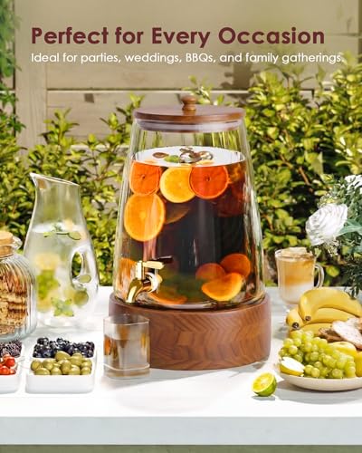 2 Gallon Glass Beverage Dispenser with Stainless Steel Spigot & Stand