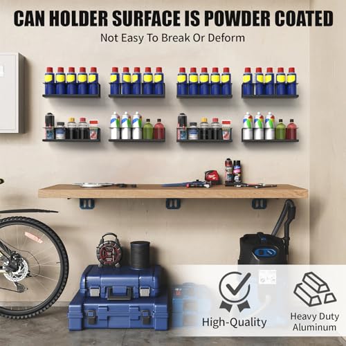 Black 8-Pack Wall-Mounted Spray Bottle & Aerosol Can Organizer Rack