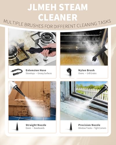 Handheld Steam Cleaner with 12 Accessories - Multi-Surface Deep Steamer for Car, Floor, Upholstery