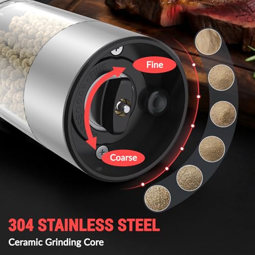 Electric Salt and Pepper Grinder Set with USB-C Charging Base - Upgraded Capacity 1 Pack
