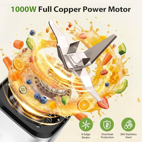 KOIOS 4-in-1 Blender Food Processor Combo Max 1000W - Silver Gray