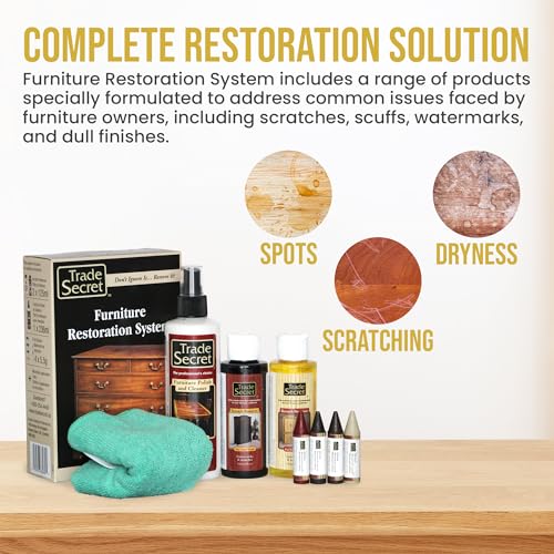 Wood Furniture Repair Kit with Polish, Light & Dark Wood Sticks & Cloth