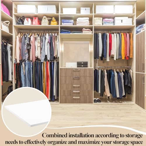 Menkxi 4 Pcs Floating Wall Shelves 30x14 Inch White Wood Shelves Set