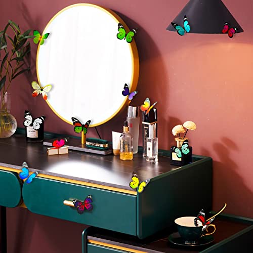 80pcs Butterfly Wall Decor - Plastic Butterflies Wings Foldable Removable Waterproof Reusable Mural Wall Stickers for Home Room Bedroom Nursery Party Wedding Christmas Decorations