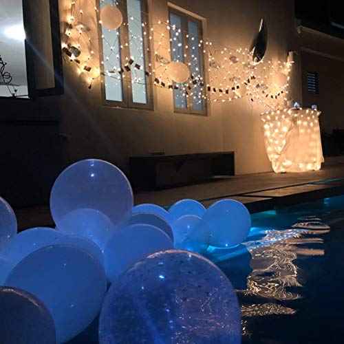 JJGoo 50pcs LED Balloon Light Mini Round Balls Lights, Waterproof Flash Tiny Led Lights for Paper Lantern Easter Eggs Birthday Party Wedding Halloween Christmas Decoration