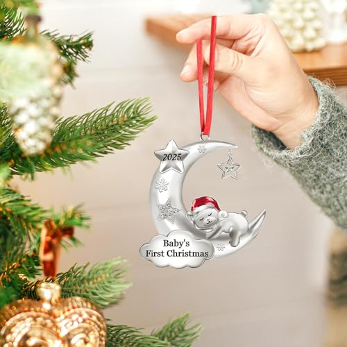 Baby's First Christmas Ornament 2025 Girl Boy Baby 1st Christmas Ornament for Newborn Christmas Keepsake Gifts Decorations