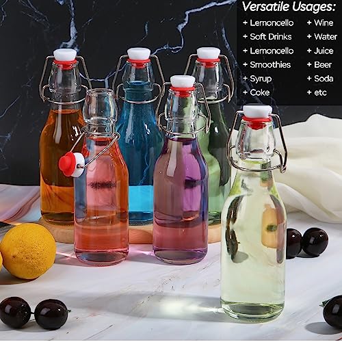 ZEBEIYU 12 Pack 4 oz Swing Top Glass Bottles,Flip Top Glass bottles with airtight Caps for Home Brewing Beer,Kombucha,2nd Fermentation,Kefir,Beverages,Soda,Oils,Vinegar,Limoncello,Vanilla extract