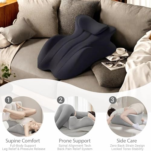 OTONIS Black Multi-Functional Memory Foam Wedge Pillow - Ergonomic Support