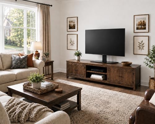 FITUEYES Universal TV Stand with Swivel Mount for 50-85 Inch TV, Black