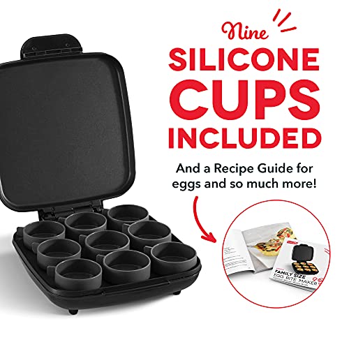 Egg Bite Maker - Family Size Electric Breakfast & Snack Maker - Black / 9 Servings