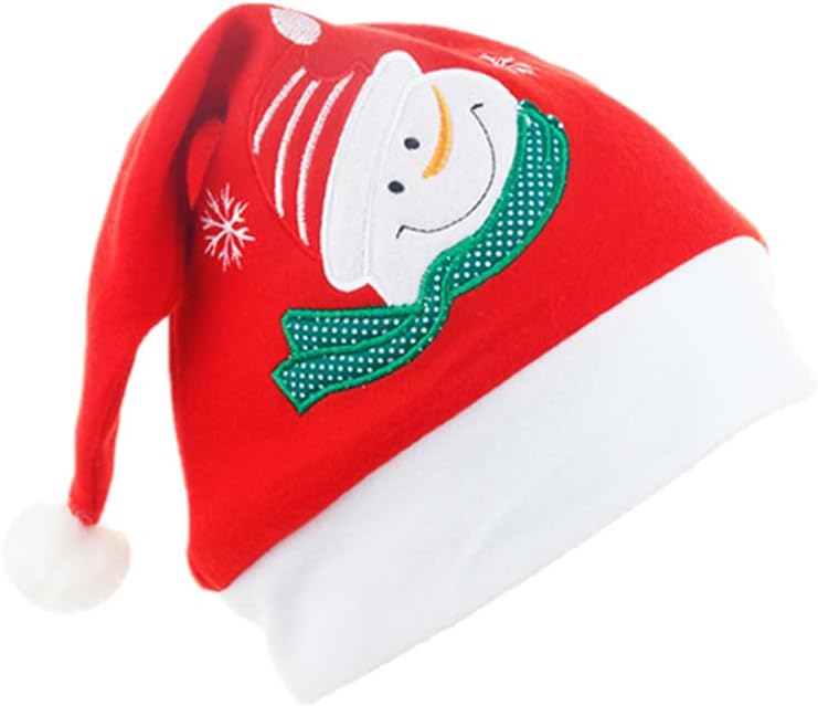 8-Pack Red Christmas Hats for Kids & Adults - Soft Non-Woven Pleuche Holiday Wear