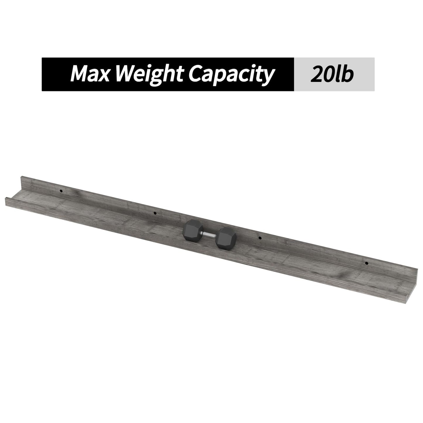 Giftgarden 47 Inch Gray Floating Shelves for Wall Mount, Grey Wood Wall Shelf Ledge for Bathroom Bedroom Living Room Kitchen Storage, Set of 3 Different Sizes