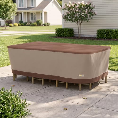 DUCKCOVERS Ultimate Waterproof Rectangular/Oval Patio Table with