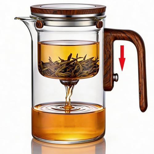 DRNKNSTX Transparent 20 oz Enchanted Glass Tea Pot with Infuser, Loose Leaf Steeper