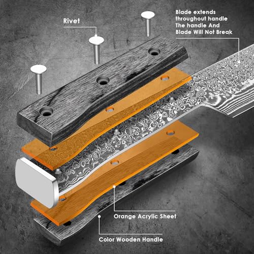 Kuwata 8 Inch Damascus Chef Knife - Japanese VG10 Steel with G10 Handle & Gift Box