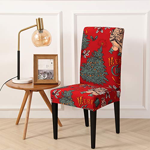 Ogrmar Garnet 4-Pack Stretch Removable Washable Dining Chair Slipcovers for Kitchen & Dining Room