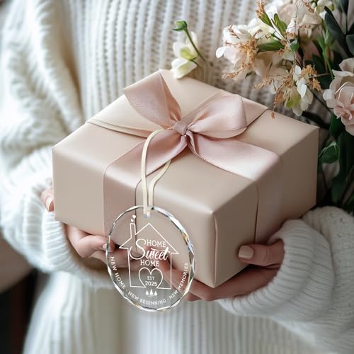 House Warming Gifts New Home, Housewarming Gifts for New H ome 2025, Home Sweet Home Glass Ornament 2025 New Home GIF ts for Couple First Christmas in New House Christmas Tree Ornaments