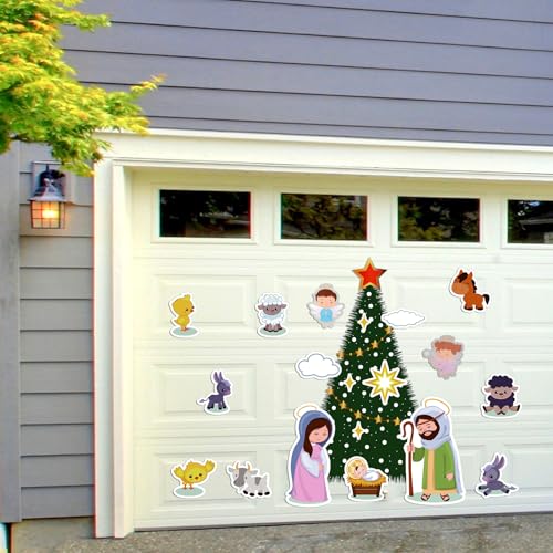 TOODOO Nativity Scene Christmas Tree Magnets for Refrigerator, Holiday Decor