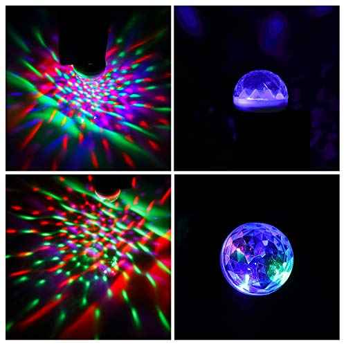 Frienda 8 Pcs USB Mini Disco Ball Lights Christmas Party Stocking Stuffer Sound Activated DJ Stage Strobe Lights Portable LED Car Atmosphere Light for Xmas Karaoke Bar Home(Hemicycle Style)