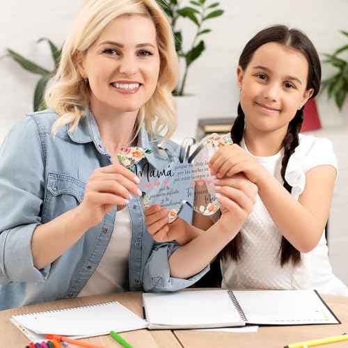 Shellwei Spanish Christian Acrylic Gift for Women Religious Inspirational Gift with Bible Verse Regalos Cristianos Para Mujer Bible Prayer Choice for Women Mother's Day Xmas Birthday Present(Bright)